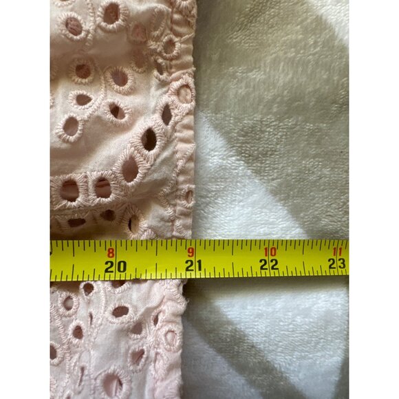 French Connection Womens Blouse Sz 6 Pink Eyelet Ruffles CottageCore Coquette - Picture 7 of 10